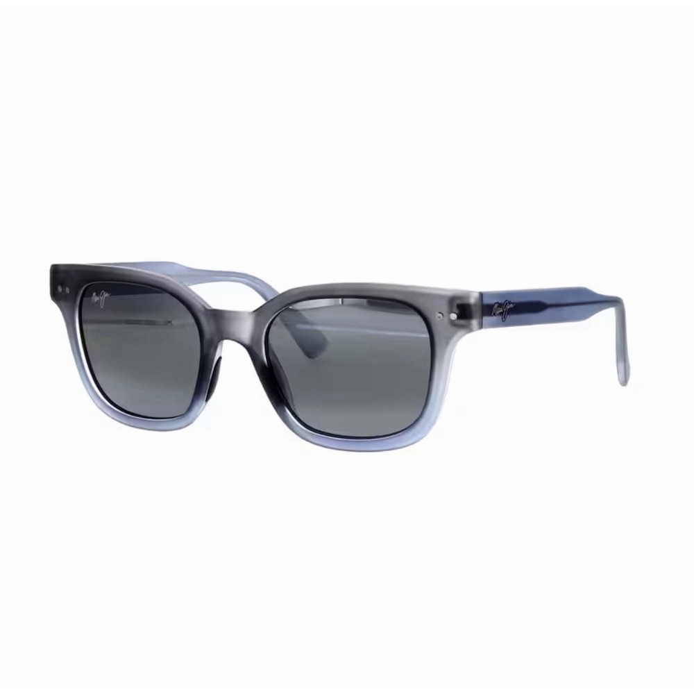 Maui Jim Shore Break NEW Matte Translucent Blue Grey Square Sunglasses MJ822-06M